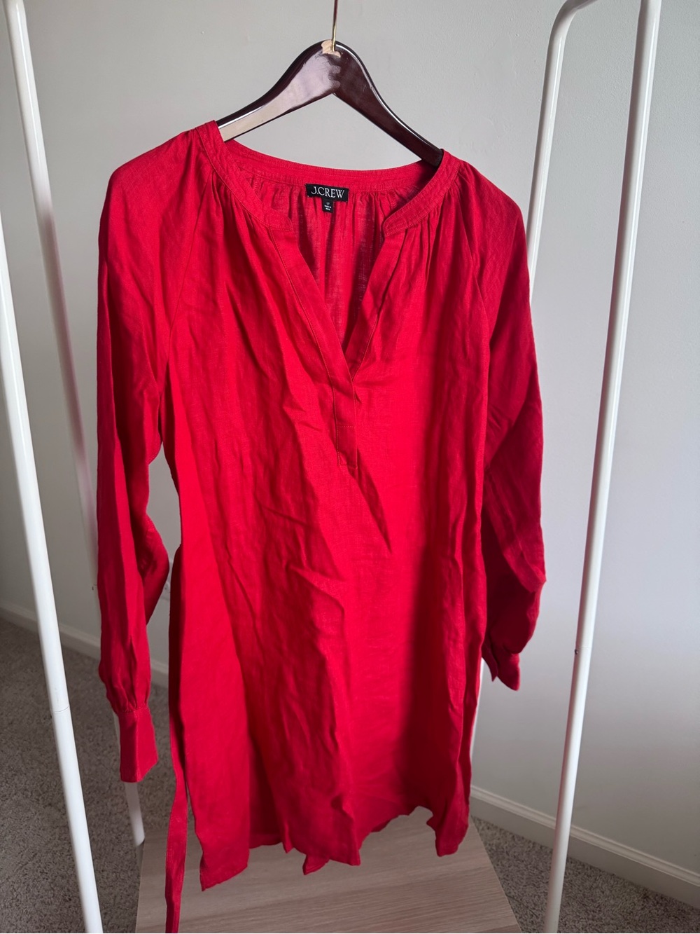 J. Crew Bright Red Long-Sleeve Tunic